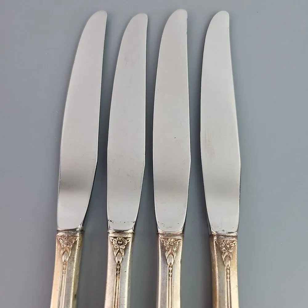 Oneida PLANTATION Silver Plate Dinner Knives 1881 Rogers Silverware 1948 Set
